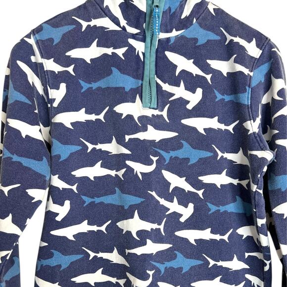 MINI BODEN 1/4 Zip Pullover 100% Cotton in Blue Shark Graphics Boys 11-12 Years - Picture 2 of 6